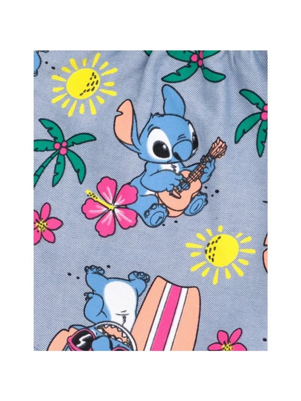 Disney Pink Tie-Front Tee and Blue Printed Shorts Pajama Set